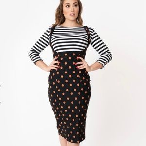 Black Jack-o-lantern high waisted pencil skirt
